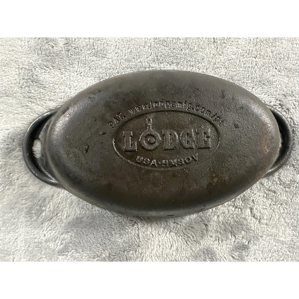 Lodge & Golette Cast Iron Set Oval Mini Server HMSOV & Round Griddle Skillet
